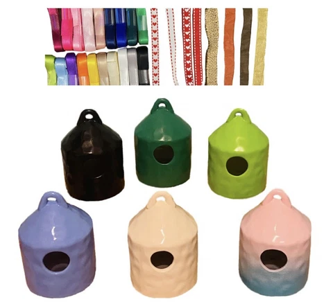 Mini Ceramic Birdhouses Choose Your Color & Ribbon NEW Cover