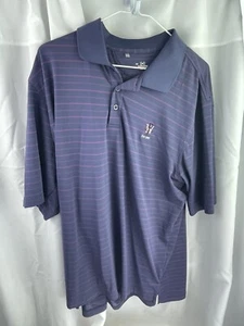 Under Armour Fort Worth Athletic Center polo Large Navy Purple Short Sleeve Logo - Picture 1 of 5