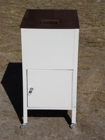 Vintage Industrial Mid Century Modern Metal Rolling Locking File Cabinet Cover