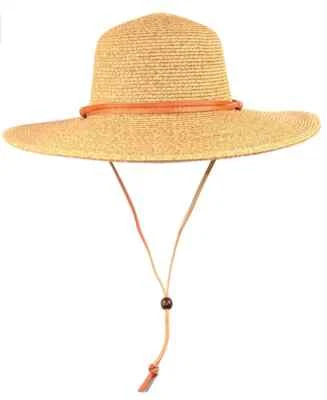 Outdoor Summer Chin Strap Beige Sun Hat Women Packable Straw Paper Floppy SPF50+ - Image 1 of 4