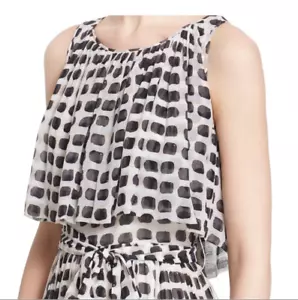 KATE SPADE NEW YORK ISLAND STAMP PRINT SILK CHIFFON POPOVER DRESS SIZE 2~$448+ - Picture 1 of 12