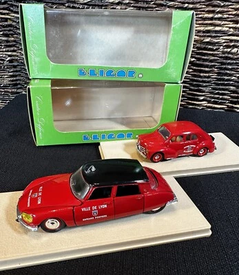 2 ELIGOR Citroen DS 21 1967 Service Pompiers 1122 & 1109 Renault 1955 metal cars - Image 1 of 4