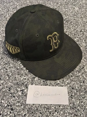 BOSTON RED SOX Authentic On Field Hat Fitted 7 1/4 Military Appreciation - Image 1 of 4