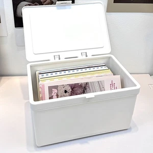 1PC Korean Acrylic White Storage Box Blind Box Card Korean Photocard Storage BII - Picture 1 of 10