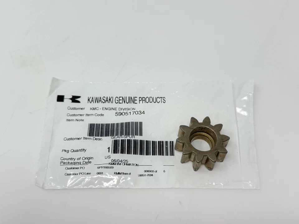 59051-7034 Kawasaki Gear Spur OEM Fits FR651V FR691V FR730V FS/FX Series Starter - Image 1 of 1