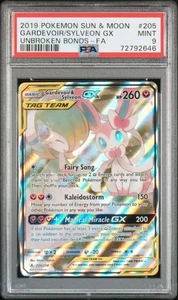 Pokemon TCG 2019 Sun & Moon Unbroken Bonds Gardevoir & Sylveon GX 205/214 PSA 9 - Picture 1 of 2