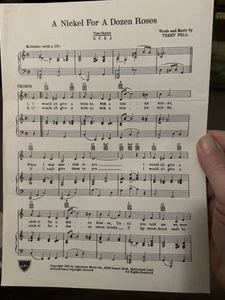 ‘51 Advance Artist Sheet Music ‘Nickel For A Dozen Roses’ TERRY FELL & FELLERS - Picture 1 of 2