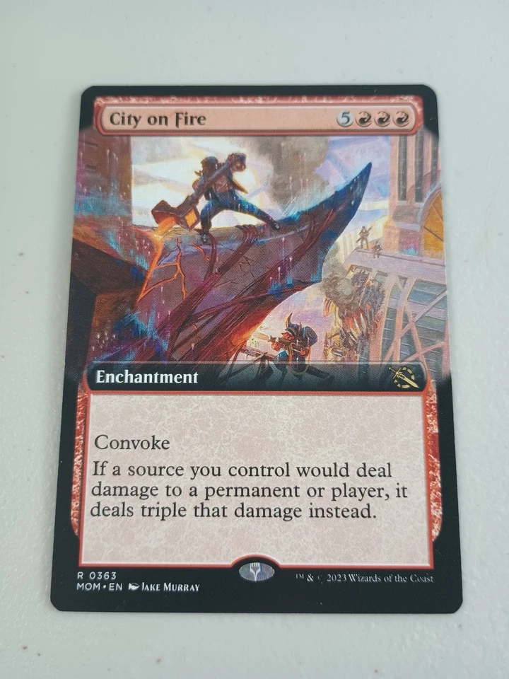 MTG City on Fire Extended Art 0363 M PF March of the Machine Magic NM - Image 1 of 2