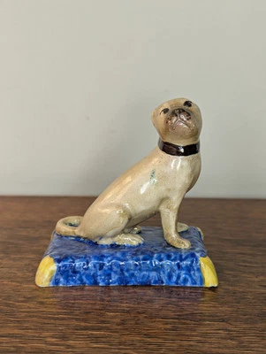 Early 19th c. Staffordshire Figure of a Dog on a Cushion - Image 1 of 4