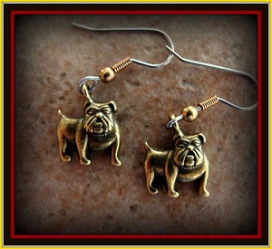 BULLDOGGE Hund Schmuck Ohrringe Schmuck - Go Dawgs! Sportthema - Bild 1 von 7