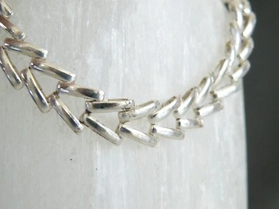Brazalete de eslabones de cadena chevron de plata de ley 925 de Milor Italia 7,25" Foto 1 de 4
