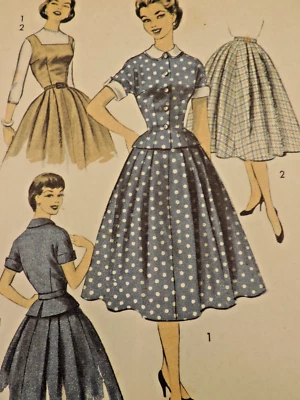 1950s Miss Advance 7784 Pattern Dress/Jumper/Blouse/Skirt Sz: 12 B30 COMPLETE - Image 1 of 4