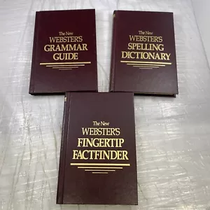 Set of 3, New Webster’s Spelling Dictionary, Grammar Guide, Fingertip Facts 80s - Picture 1 of 14
