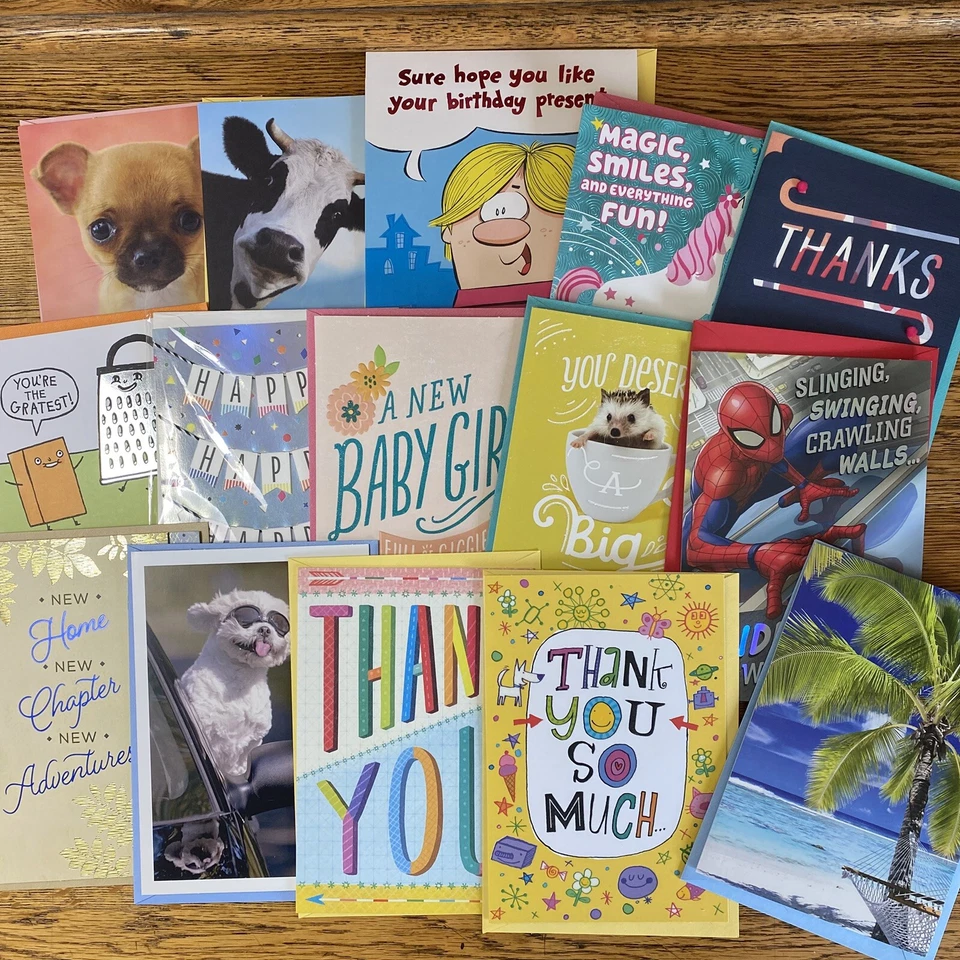 Lote de 25 tarjetas de felicitación surtidas Hallmark para cumpleaños amor y gracias a los niños Foto 1 de 4