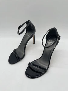 $400 Stuart Weitzman Nudist Black Patent Leather Strappy Heel Nudistsong 5.5 - Picture 1 of 11