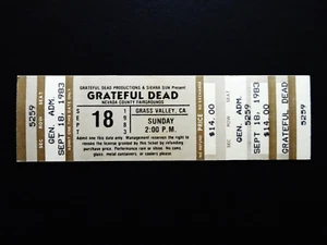 Grateful Dead Ticket Grass Valley '83 Nevada Co. California CA 9/18/83 9/18/1983 - Picture 1 of 12