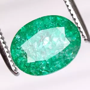 8.70 Ct Natural Certified Green Emerald Oval Cut Gemstone & Gift - Picture 1 of 9