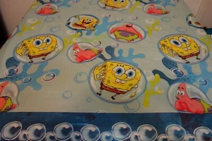 Spongebob Top Flat Twin Bed Sheet Underwater Bubbles Patrick Star - Picture 1 of 3