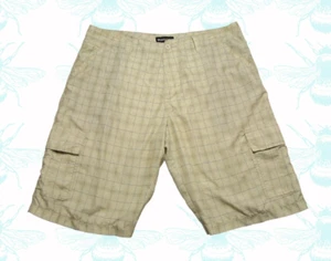 Burnside Herren Größe - 36 creme elfenbein Cargo kariert Boardshorts - Bild 1 von 6