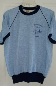 Vintage Kurzarm Ringer Sweatshirt 60er Raglan Kontrast zweifarbig Gr. L - Bild 1 von 9