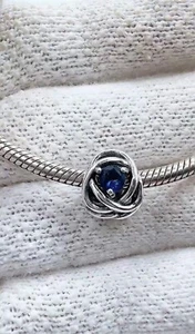 Eternity Circles  September Birthstone Charm S925 Silver Charm For Bracelet - Picture 1 of 1