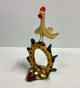 Signed ~ Ceramic Red Clay ~ Hand Painted Pottery  Figural Bird Whistle - Picture 1 of 7