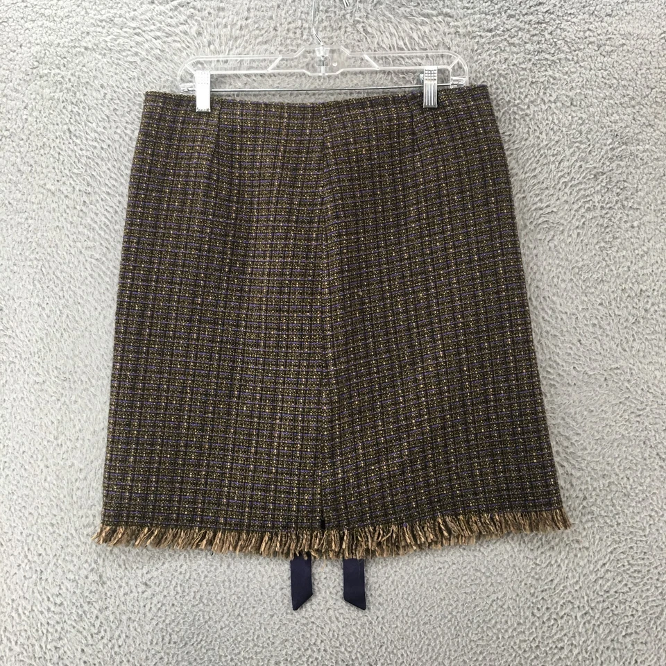 Faldas Isda & Co Tweed línea A para mujer 12 (real 33x21,5) marrón cremallera trasera plisada Foto 1 de 4