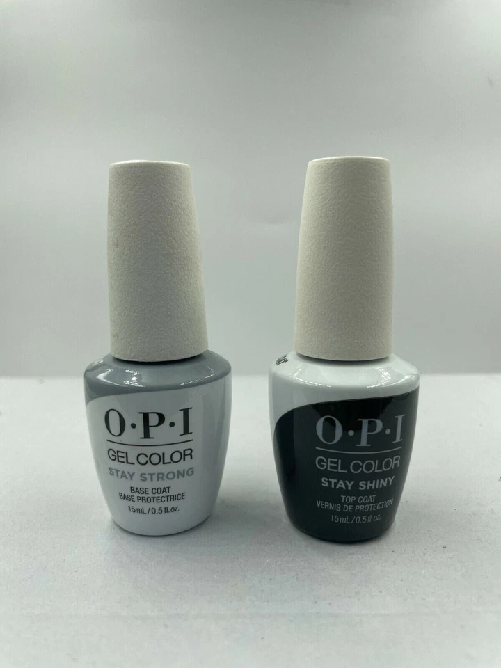 OPI GelColor - Stay Strong Base Coat & Stay Shiny Top Coat Duo New Bottle 2023 - Image 1 of 1