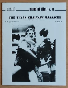 Le massacre à la tronçonneuse du Texas ORIGINAL programme espagnol '76 Tobe Hooper images rares - Photo 1/6
