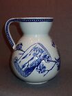 C1877 English Flow Blue And White Ironstone Claret Wine Decanter Asian Motif