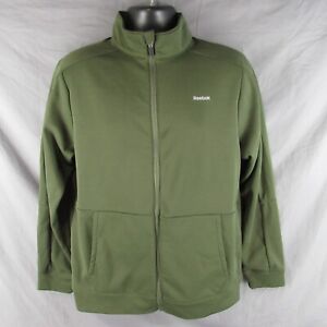 Reebok Jacket Men's Medium Green Activewear Fleece Lined Full Zip Outdoors