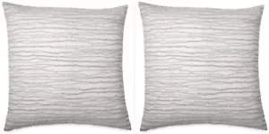 (2) Donna Karan Luna Collection Euro Shams Platinum $380 MSRP | Designer Bedding - Picture 1 of 3