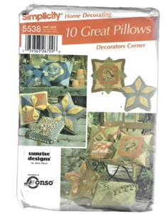 Simplicity Sewing Pattern 5538 Decorative Pillow Set Sunrise 10 Great Designs OS - Picture 1 of 4