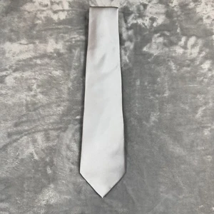 Joseph & Feiss International Men’s 100% Silk Tie Silver Satin - Picture 1 of 6