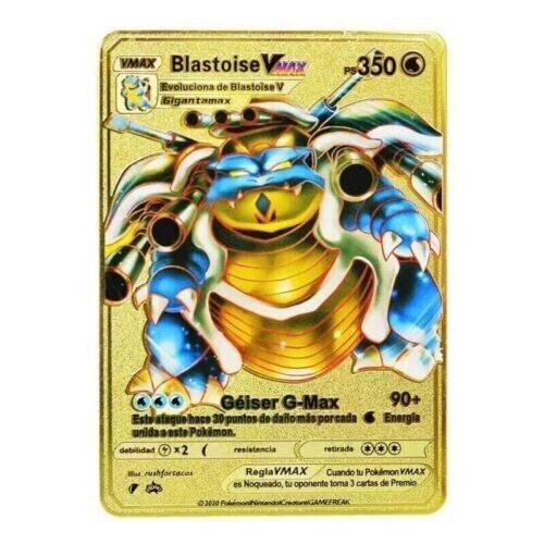 NEW Pokemon Cards Lucario VMAX 460 Gold Metal shiny Pokémon Card Tcg Kids  Gift