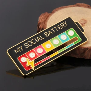 My Social Battery - Anstecknadel mit 7 Stimmungen, Pin, Brosche, Modeschmuck - Bild 1 von 4