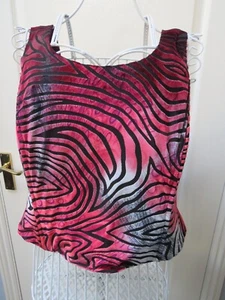 ID Collection Velvet Bodice Ladies Top Size 26 Red Devore Cami Occasion Gothic - Picture 1 of 5