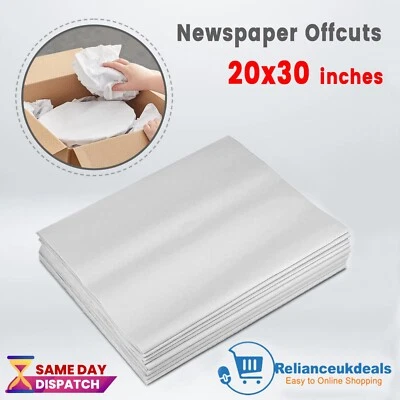 White Newspaper Offcuts 20x30" Sheets for Packing Moving Arts Chip Shop Wrapping - Image 1 of 4