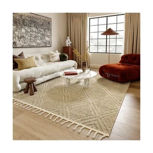 Rugs USA x Arvin Olano Balboa Textured Tile Area Rug, 9' x 12', Beige - Picture 1 of 8