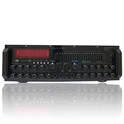 New Technical Pro 2000 Watt DJ Karaoke Mixer & Amplifier with Built-in Bluetooth - Image 1 of 4