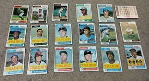 1974 Topps Lot 18 Vintage Baseball Cards HoF Rose, Palmer, Baylor, Traded - Picture 1 of 11
