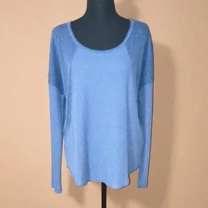 Camisa Pullover Prana Azul Remie Waffle Mujer Manga Larga Informal Talla L - Imagen 1 de 6
