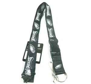 🦅🔥2X NEW Philadelphia Eagles KeyChain Badge Holder NFL Lanyard Detachable Clip - Picture 1 of 15