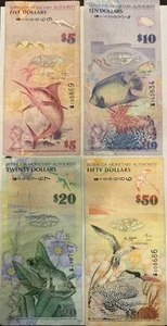 Bermuda $5 $10 $20 $50 2009 P58a Onion Prefix Lot Hybrid Polymer QEII Circulated - Picture 1 of 2