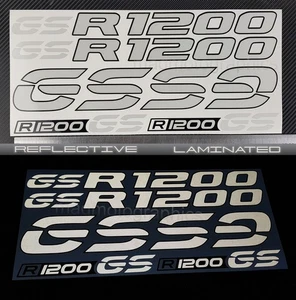 Reflective decals stickers graphic set for BMW GS R1200GS panniers R1200 white - Picture 1 of 6