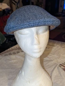 Ben Silver Hat Charleston Wool Beret Blue Tweed Made in England Men's 7 1/4 - Picture 1 of 10