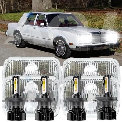 4set 4x6" LED Headlights DRL Hi/Lo Beam DRL For Chrysler New Yorker 1979-1989 Foto 1 de 4