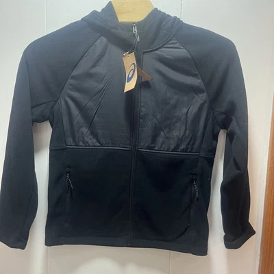 Chaqueta con Capucha ASICS Tejida Polar Negra Cremallera Completa Para Hombre Talla Mediana NUEVA Foto 1 de 4
