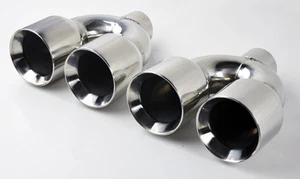 Puntas de escape de acero inoxidable dobles 4,0" estilo cuádruple para Ford Mustang 1986-2017 - Imagen 1 de 6