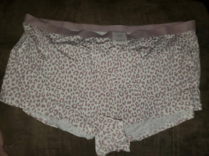 Auden Womens Plus Size 1X (16-18) Leopard Print Low Rise Boyshorts Underwear B62